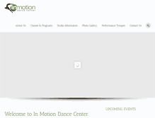 Tablet Screenshot of inmotiondancecenternc.com